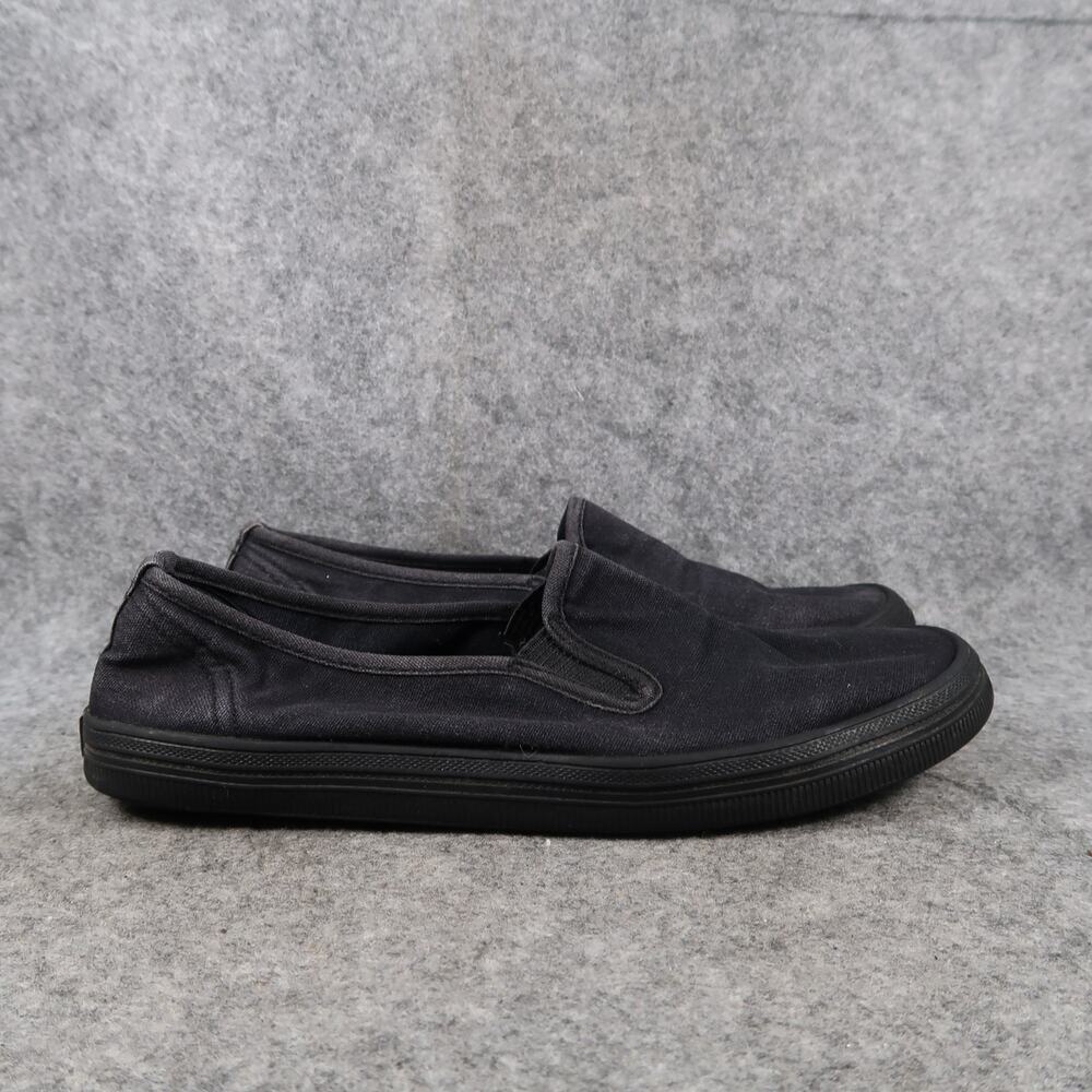 American Eagle Shoes Womens 7.5 Sneaker Casual Canvas Black Comfort Slip On Flat